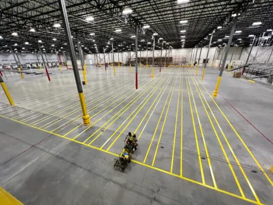Atlanta Line Striping project — Georgia parking lot and warehouse floor marking
