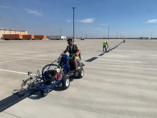 Atlanta Line Striping project — Georgia parking lot and warehouse floor marking
