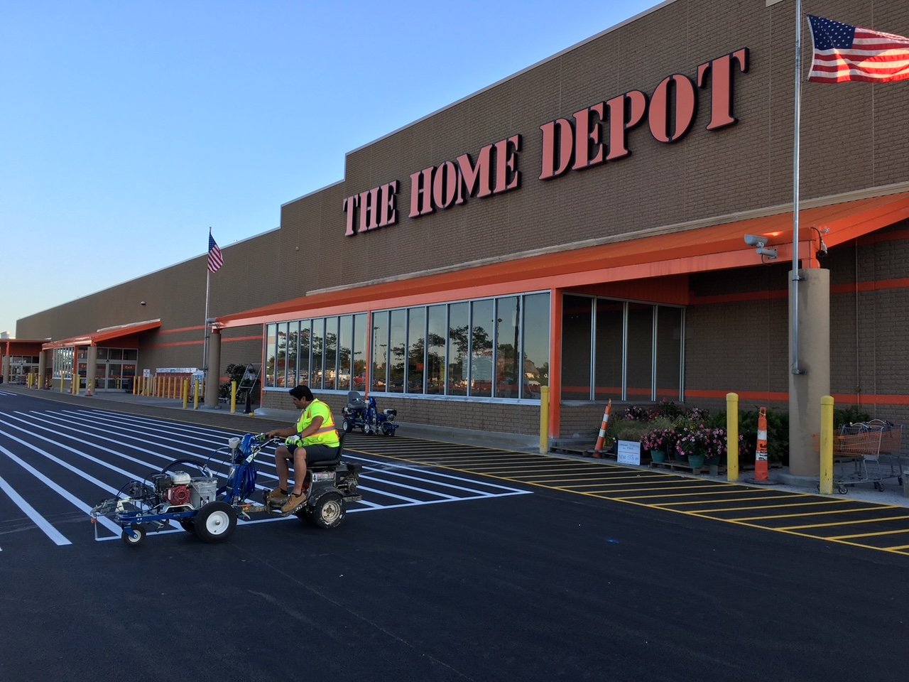 Atlanta Line Striping project — Georgia parking lot and warehouse floor marking