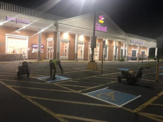 Atlanta Line Striping project — Georgia parking lot and warehouse floor marking
