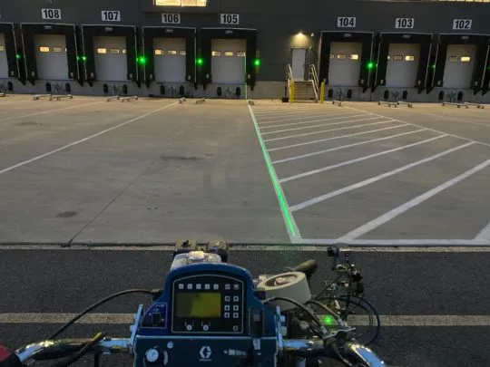 Atlanta Line Striping project — Georgia parking lot and warehouse floor marking