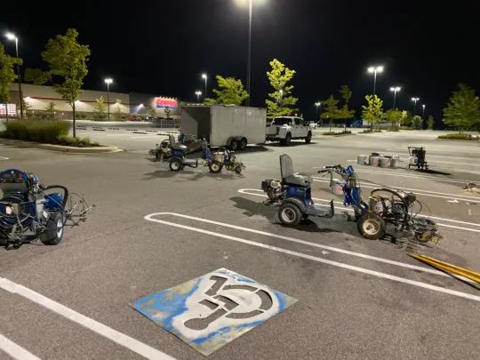 Atlanta Line Striping project — Georgia parking lot and warehouse floor marking