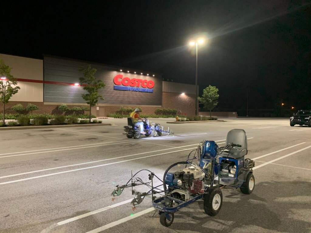 Atlanta Line Striping project — Georgia parking lot and warehouse floor marking