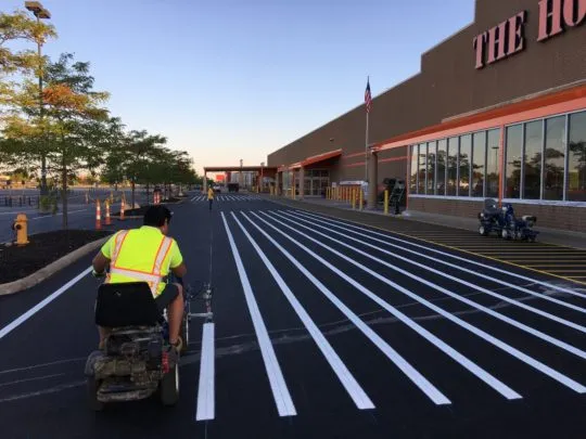 Atlanta Line Striping project — Georgia parking lot and warehouse floor marking