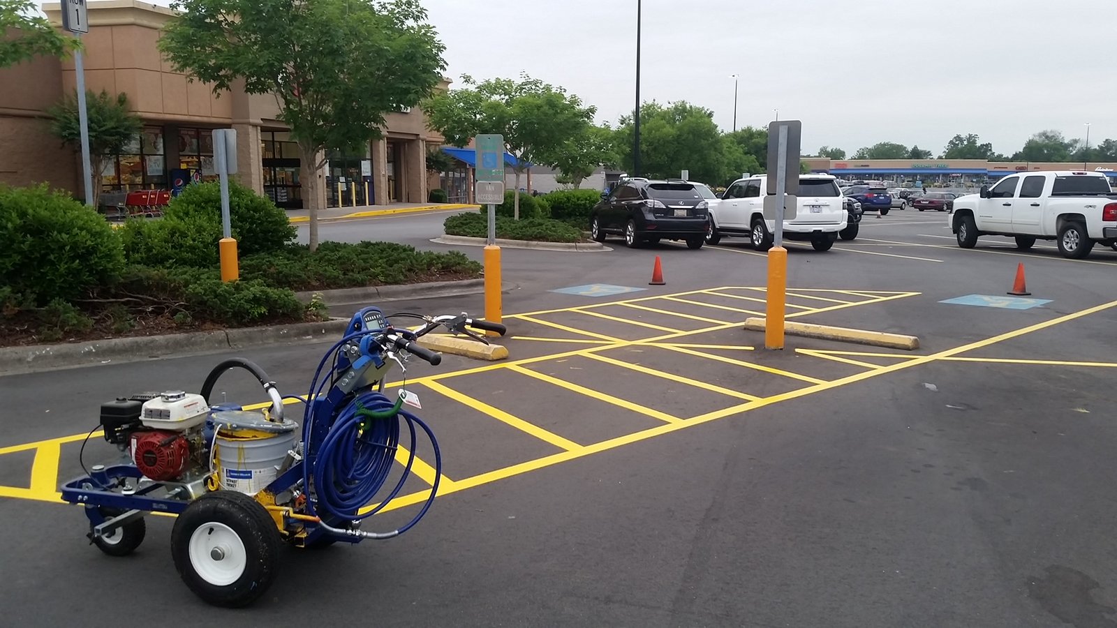 Atlanta Line Striping project — Georgia parking lot and warehouse floor marking