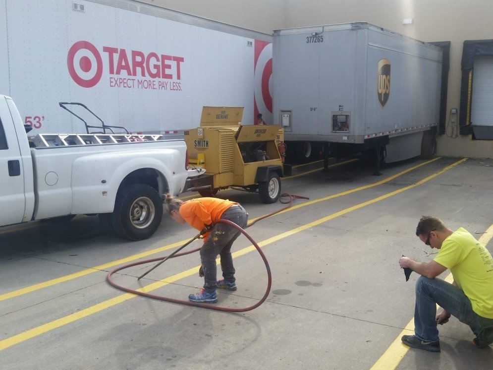 Atlanta Line Striping project — Georgia parking lot and warehouse floor marking