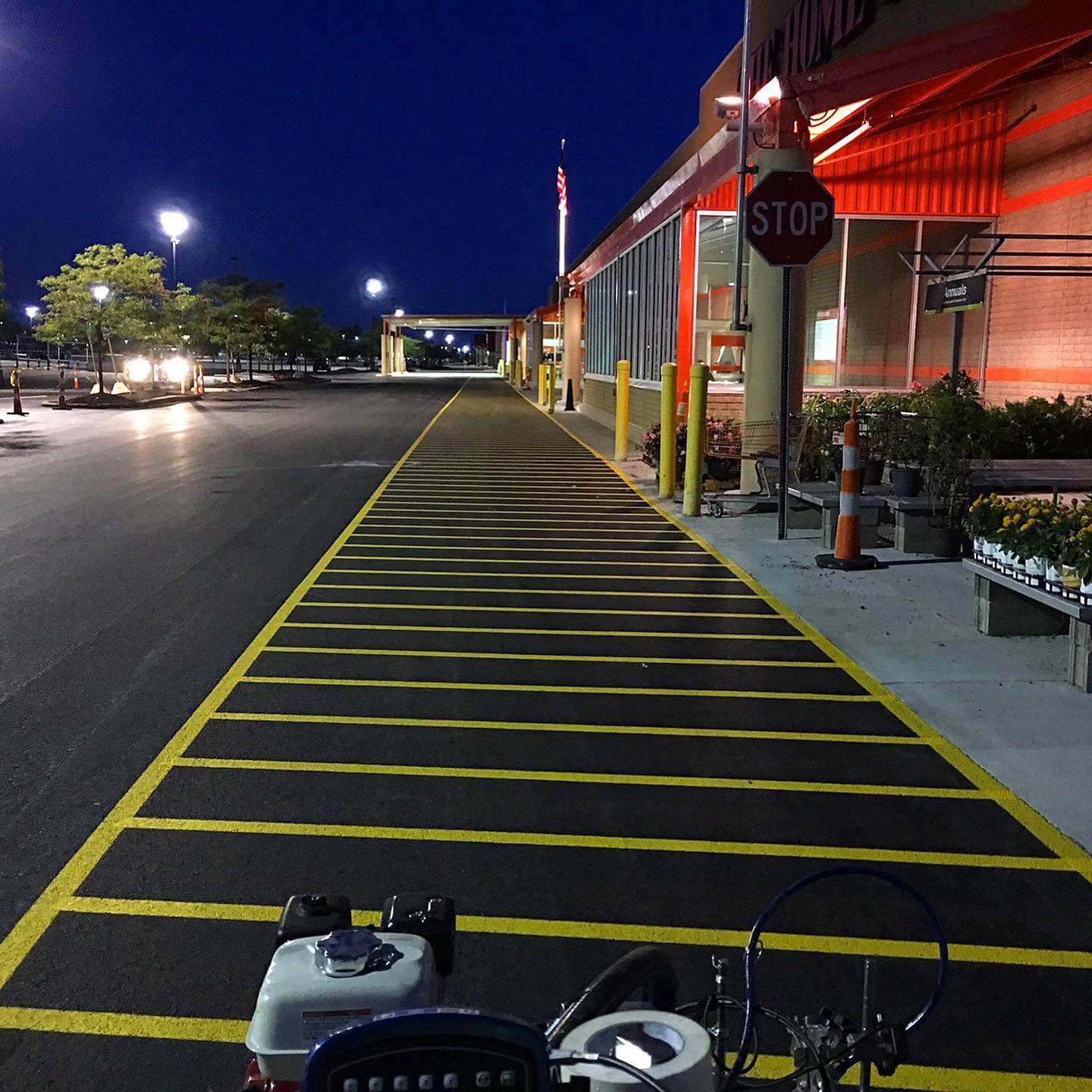 Atlanta Line Striping project — Georgia parking lot and warehouse floor marking