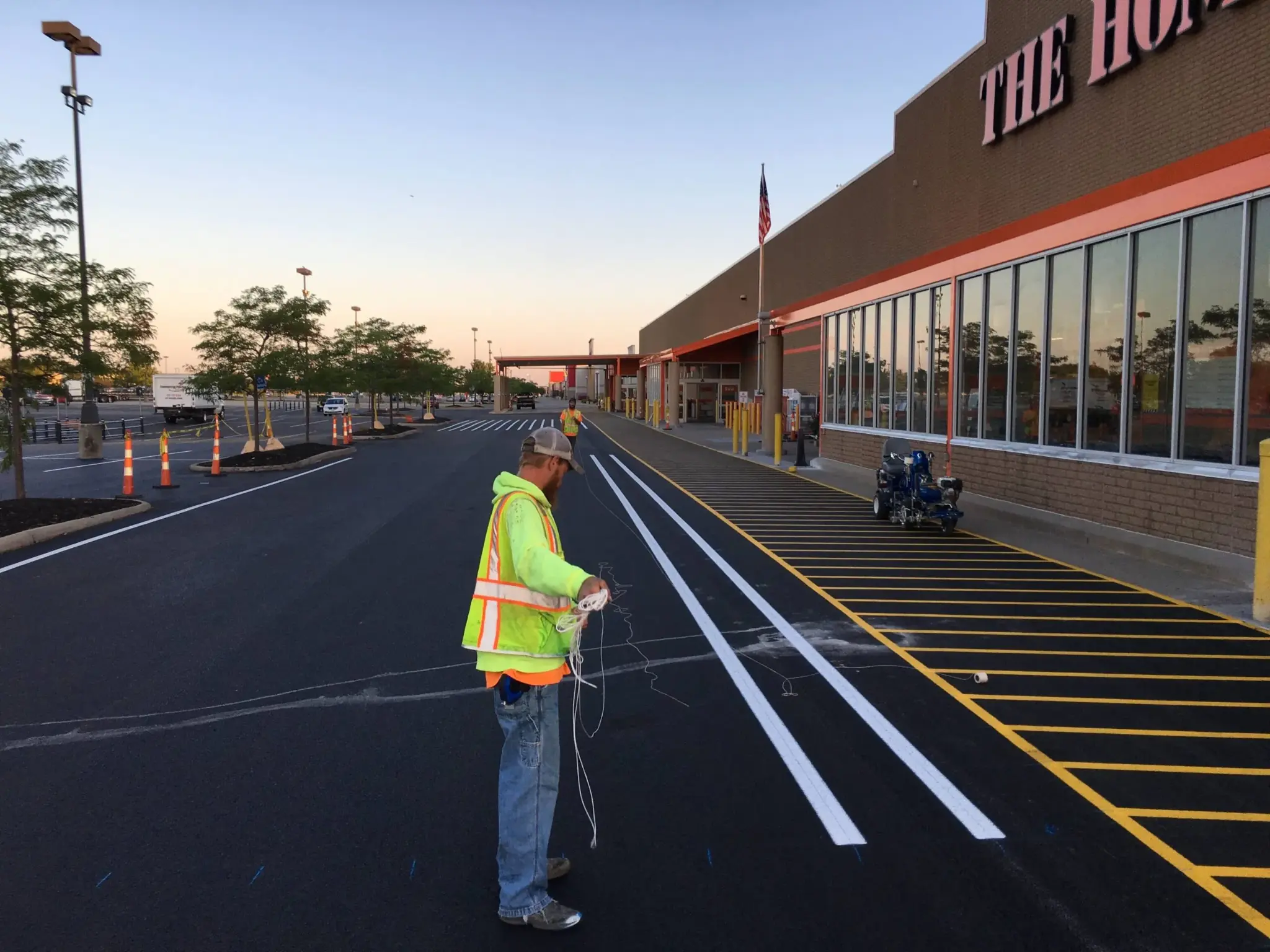 Atlanta Line Striping project — Georgia parking lot and warehouse floor marking