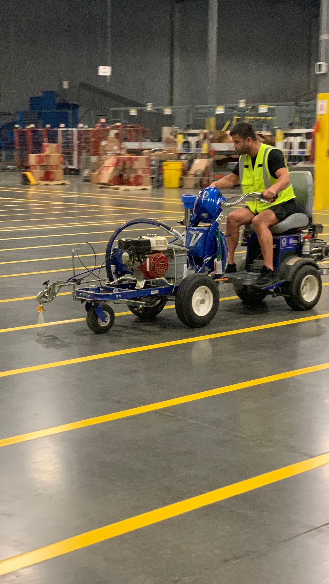 Atlanta Line Striping project — Georgia parking lot and warehouse floor marking