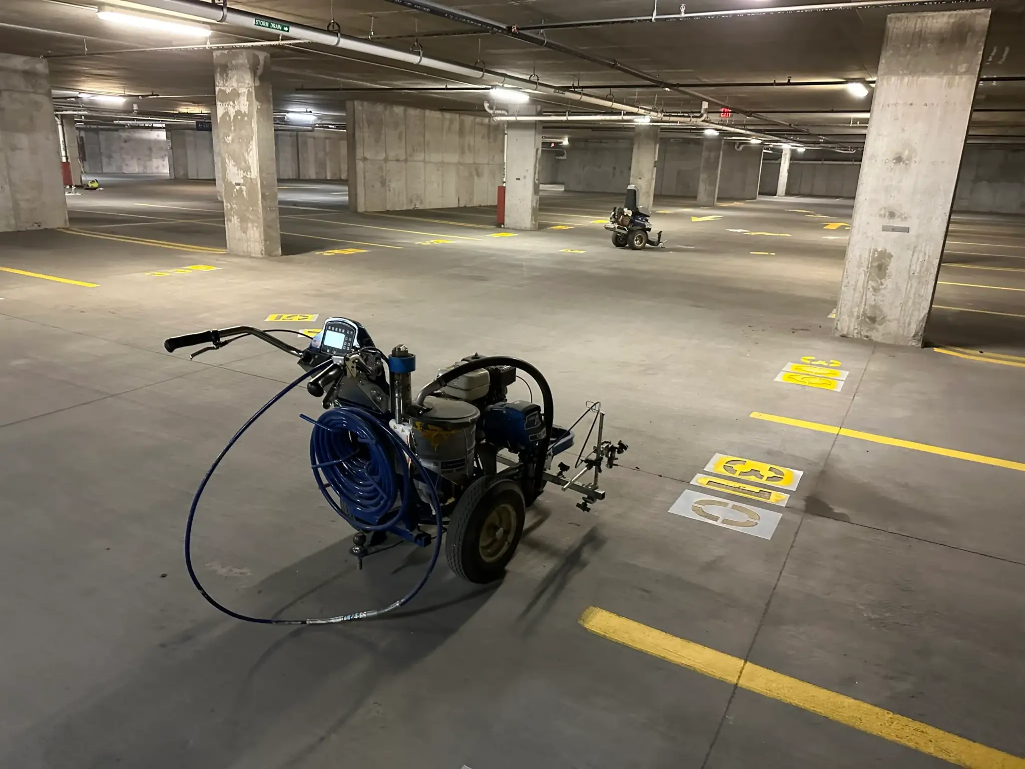 Atlanta Line Striping project — Georgia parking lot and warehouse floor marking