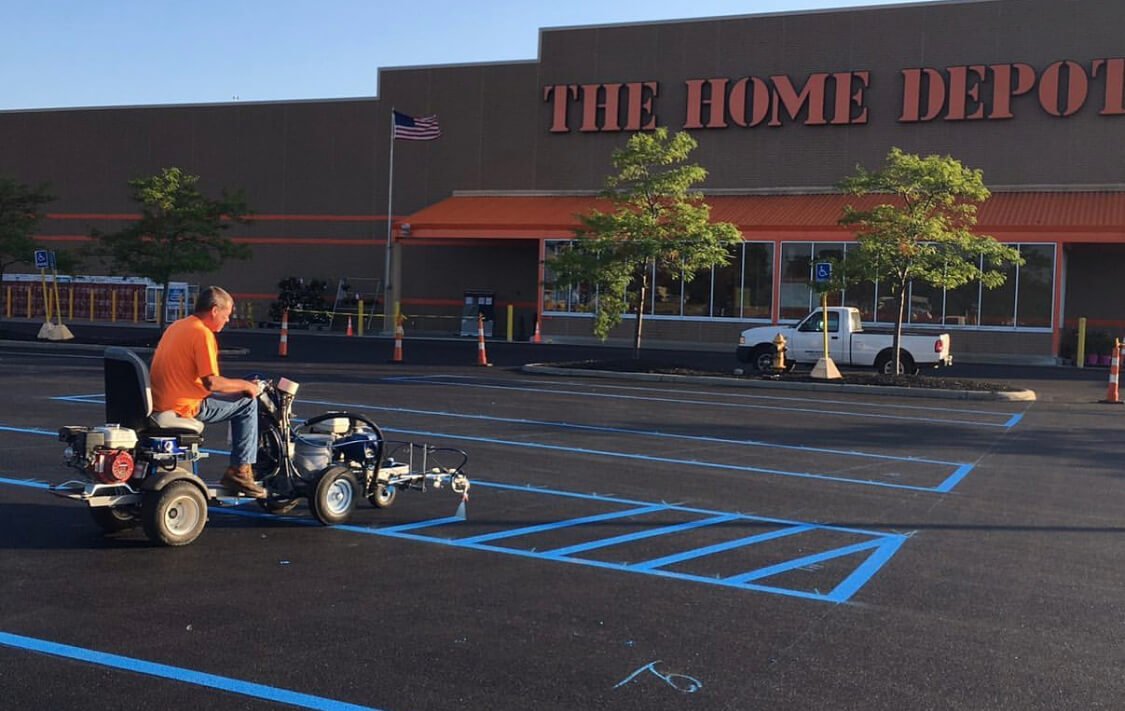 Atlanta Line Striping project — Georgia parking lot and warehouse floor marking
