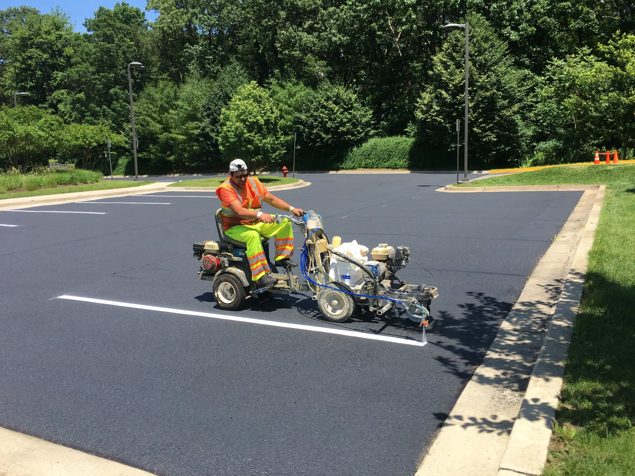 Atlanta Line Striping project — Georgia parking lot and warehouse floor marking