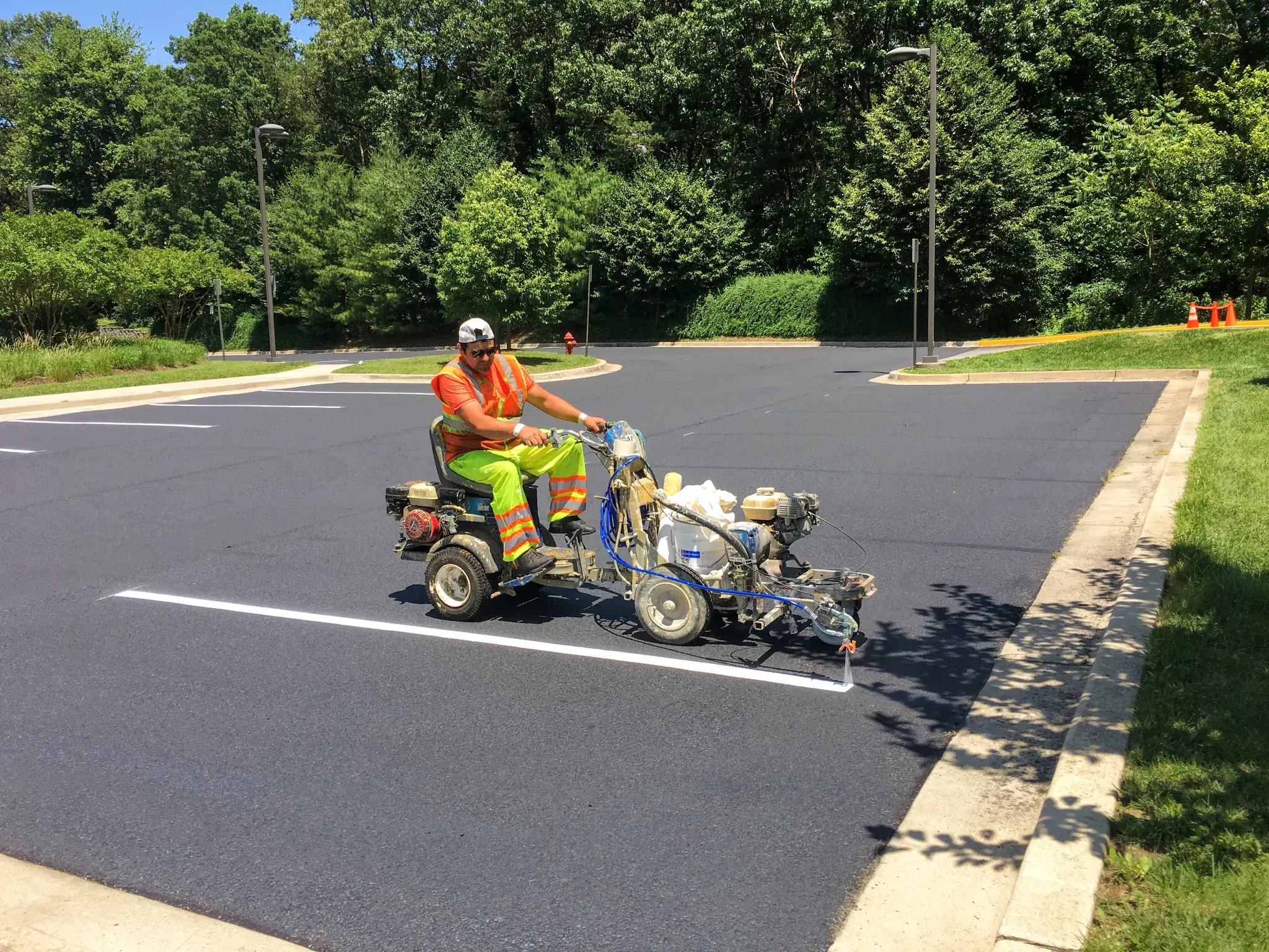 Atlanta Line Striping project — Georgia parking lot and warehouse floor marking
