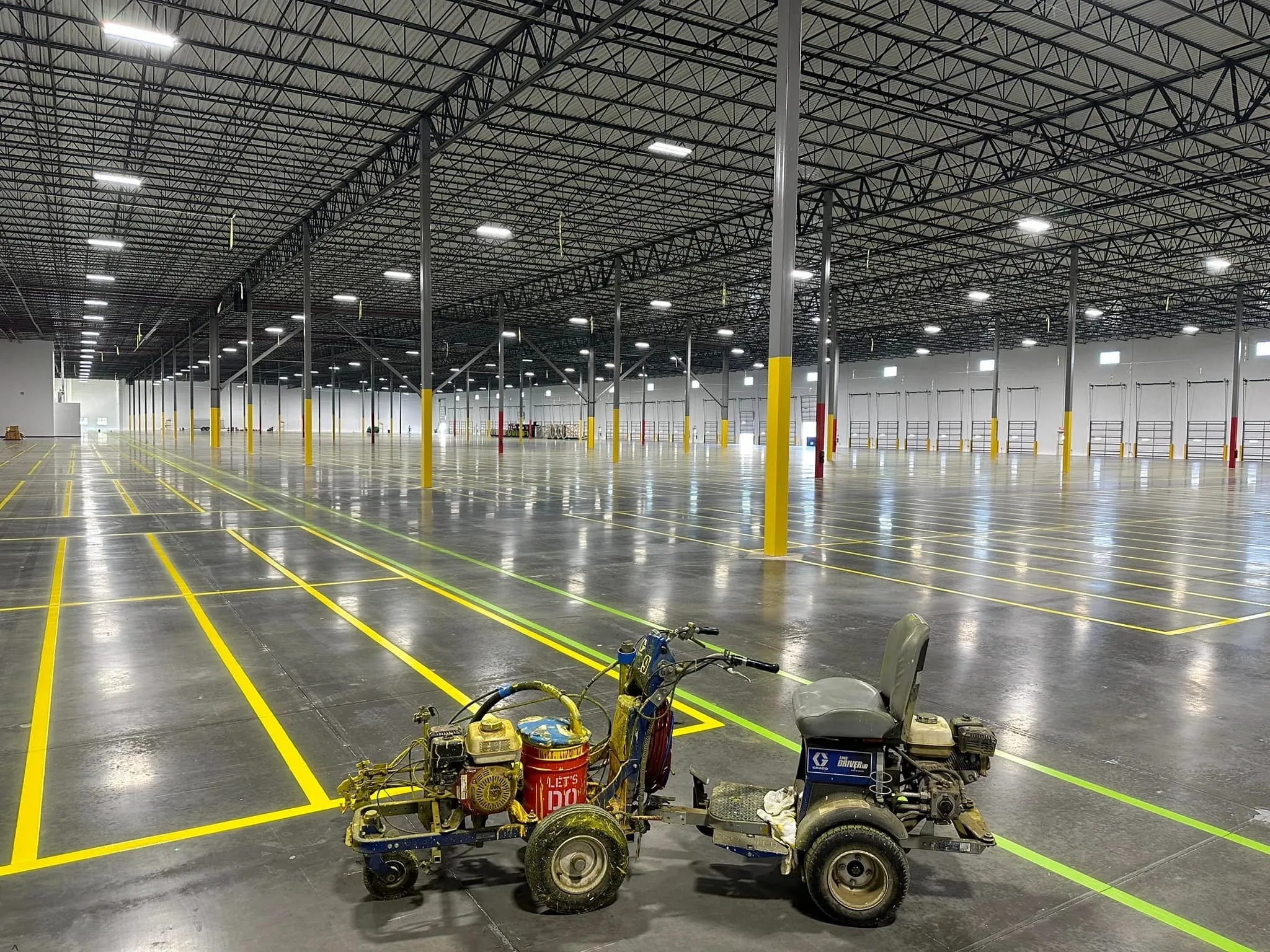 Atlanta Line Striping project — Georgia parking lot and warehouse floor marking