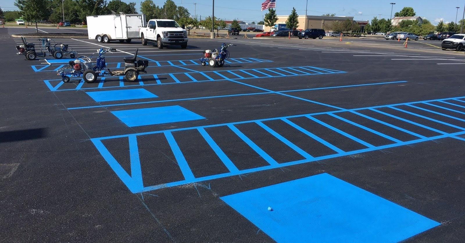 Atlanta Line Striping project — Georgia parking lot and warehouse floor marking