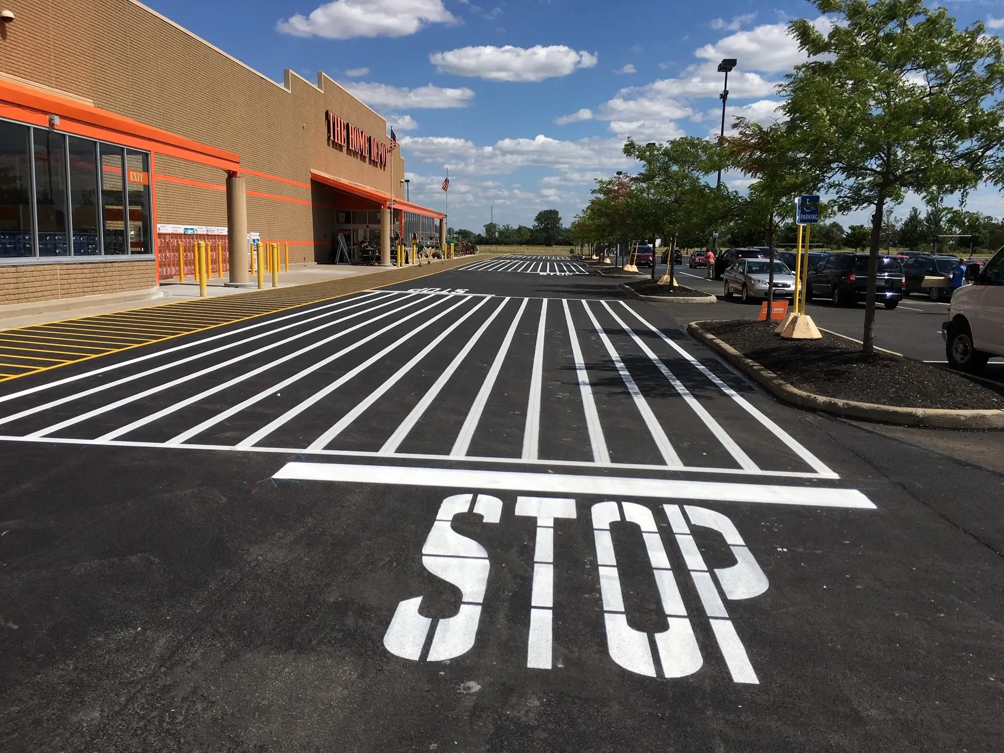 Atlanta Line Striping project — Georgia parking lot and warehouse floor marking