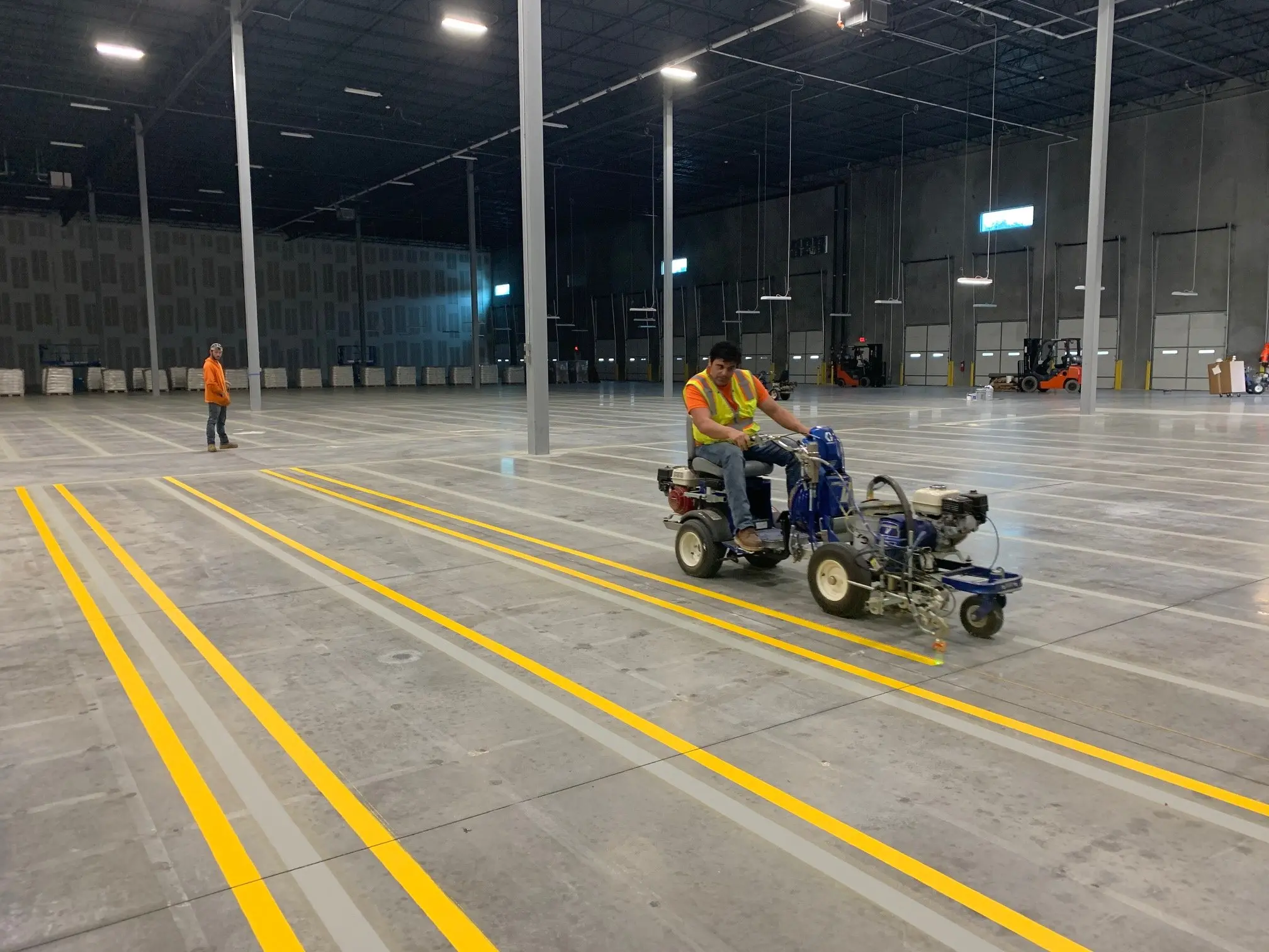 Atlanta Line Striping project — Georgia parking lot and warehouse floor marking