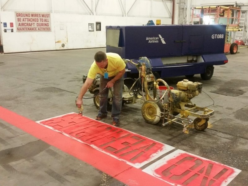Atlanta Line Striping project — Georgia parking lot and warehouse floor marking