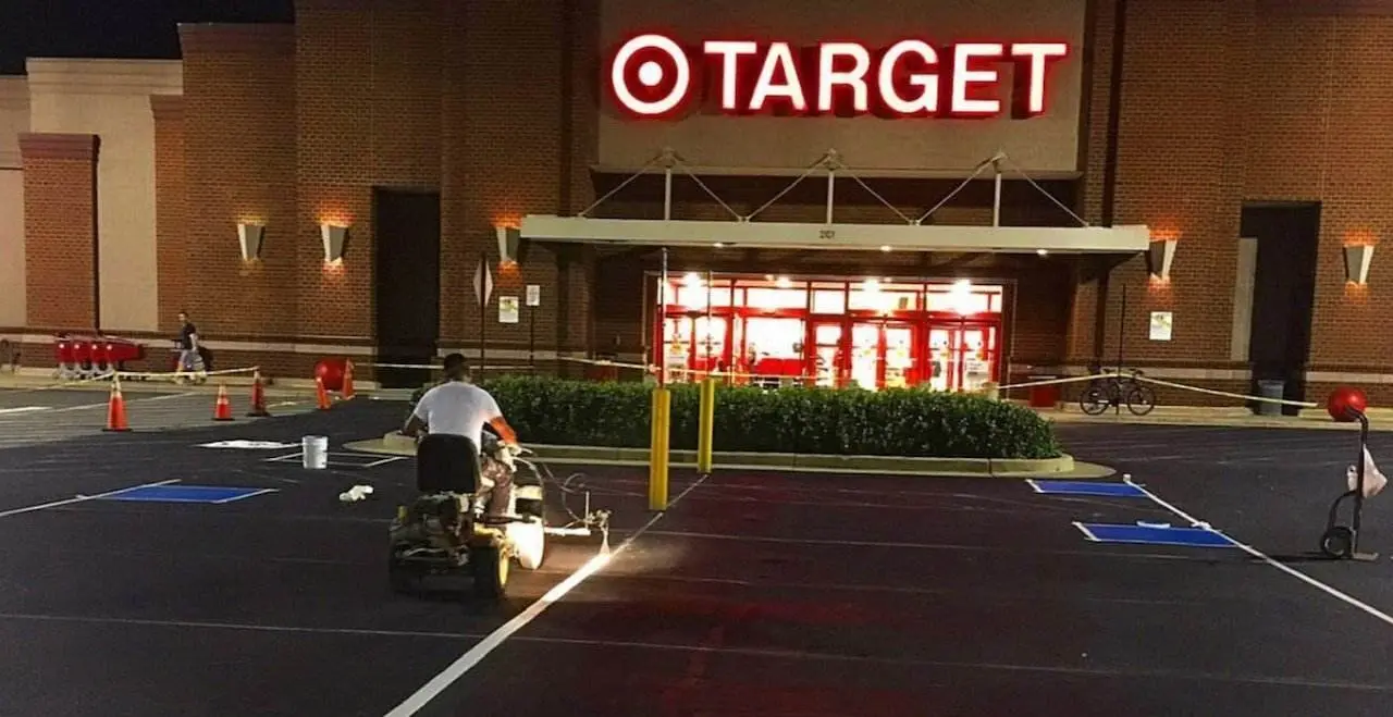 Atlanta Line Striping project — Georgia parking lot and warehouse floor marking