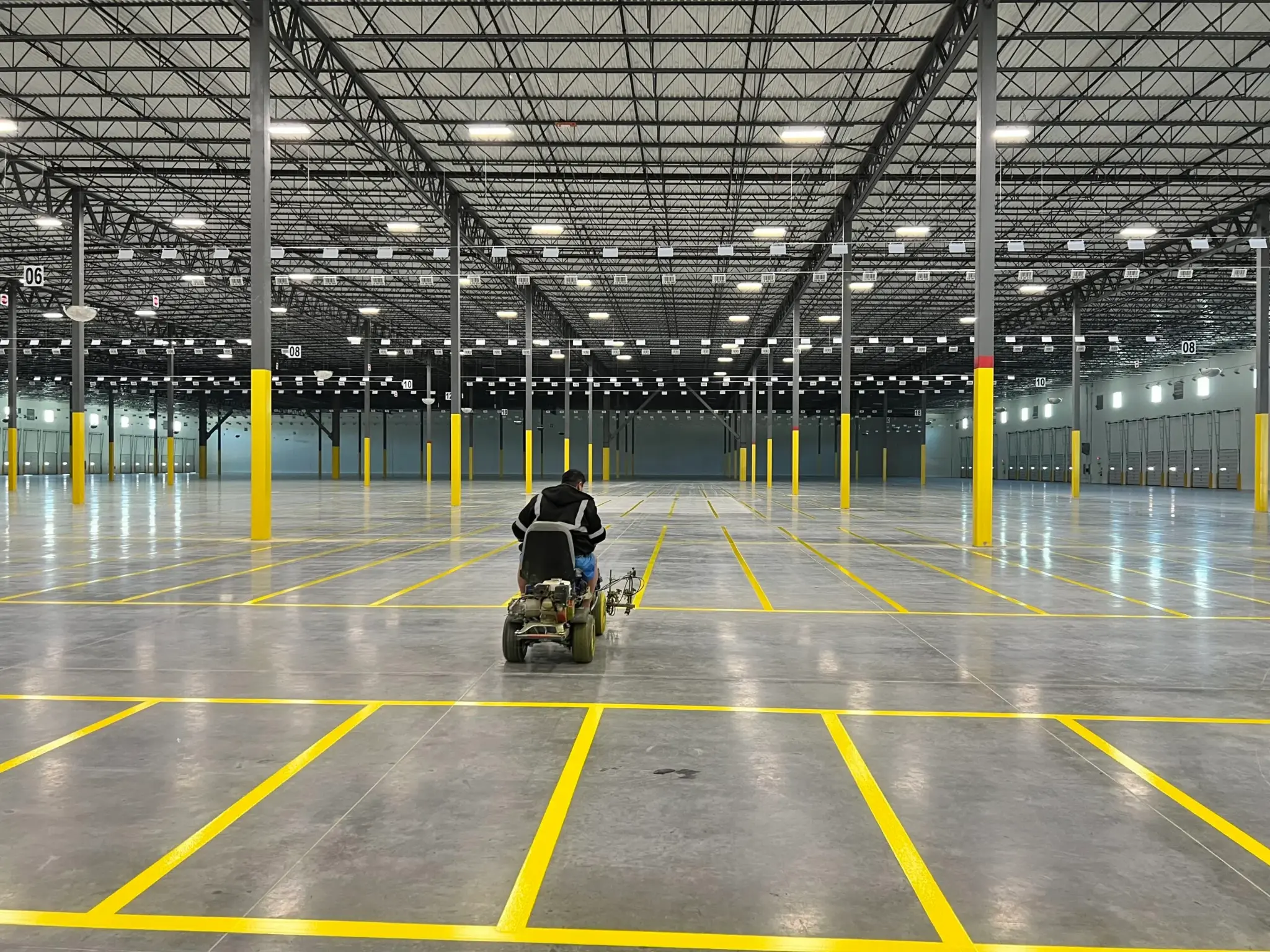 Atlanta Line Striping project — Georgia parking lot and warehouse floor marking