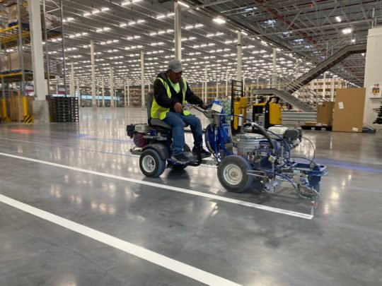Atlanta Line Striping project — Georgia parking lot and warehouse floor marking