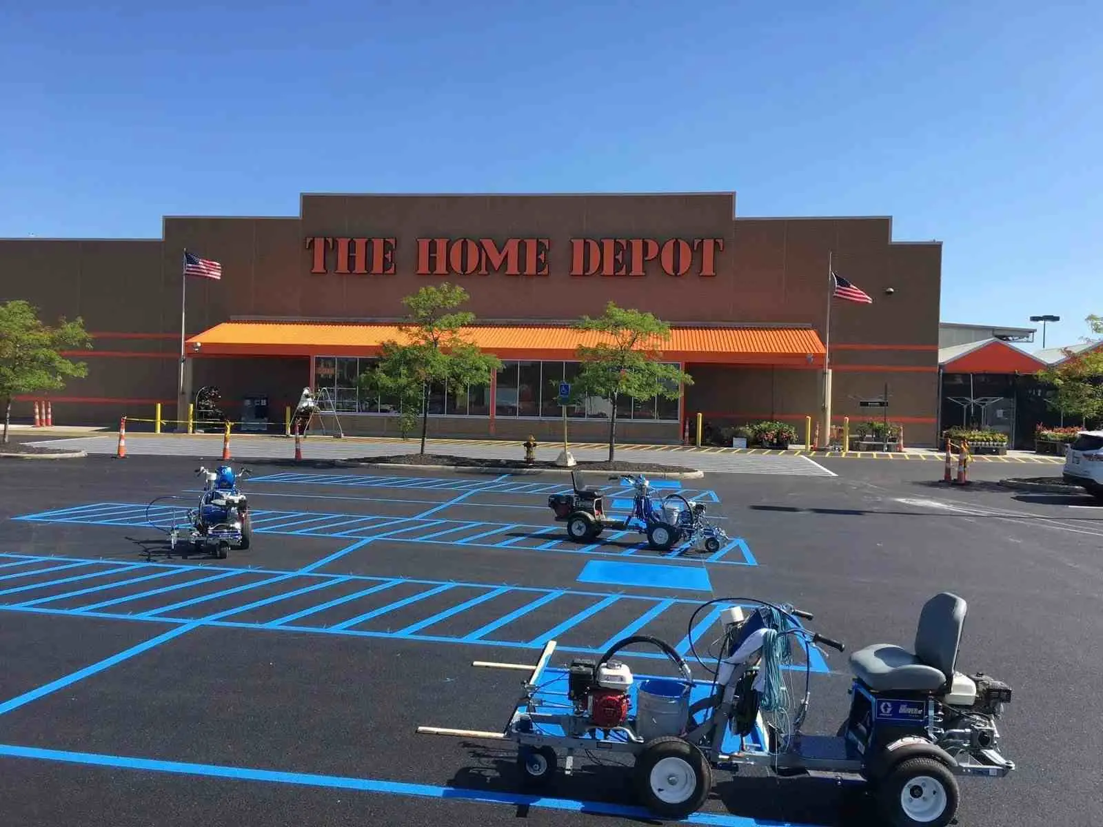Home Depot parking lot striping