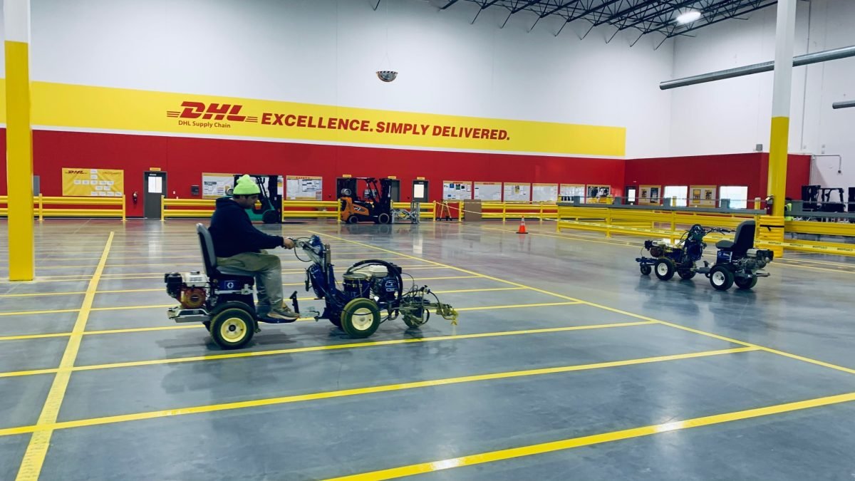 Commercial parking lot striping project